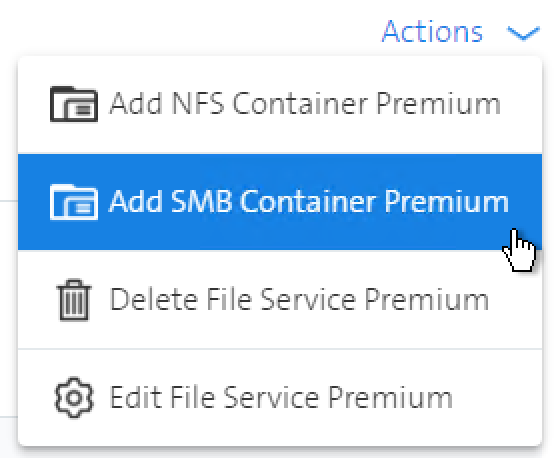 Image with SMB container dropdown