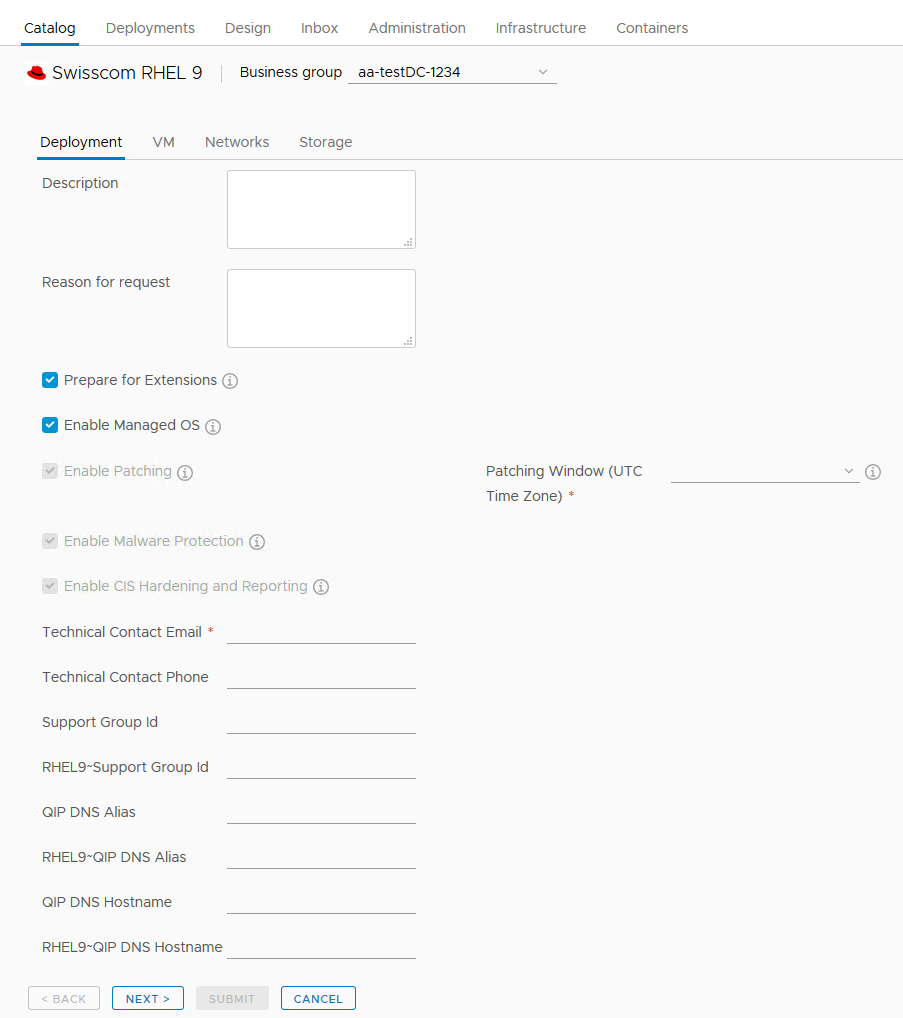 Create a Managed RHEL - Step 1