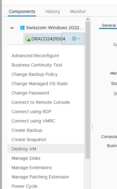 Change states on a Managed Windows - destroy VM