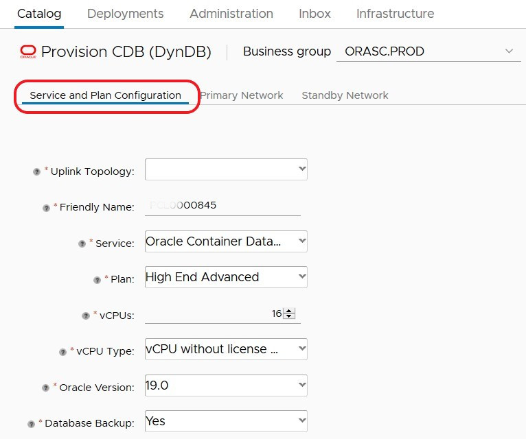 Service and Plan Configuration