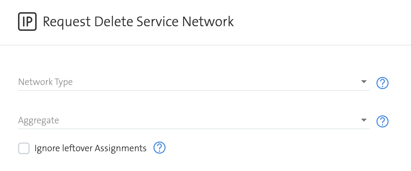 Delete a service network