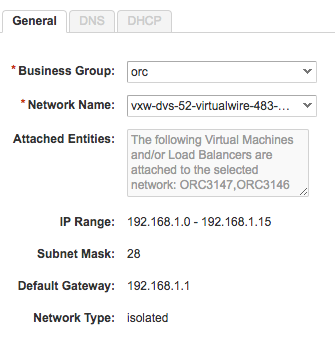 Update Isolated Network Common Form