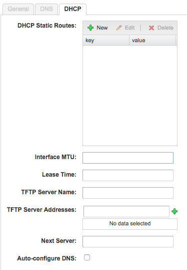 Update Routed Network DHCP Form